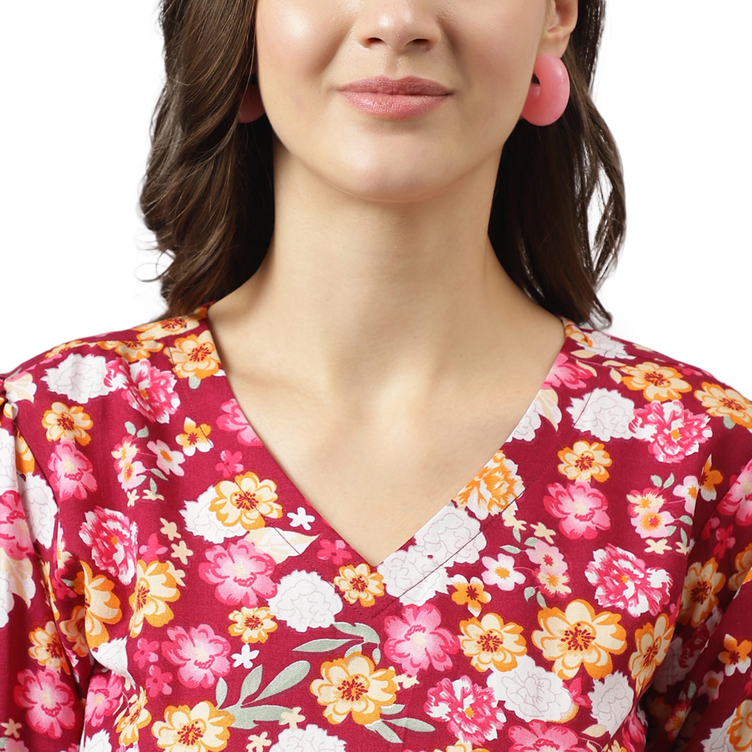 Boho Bloom Puff Sleeve Empire Dress - Image 2